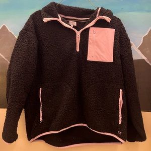 Quarter-zip Faux Sherpa Pullover